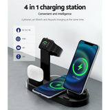 Phone Chargers: Devanti 4-in-1 Wireless Charger Dock Multi-function Charging Station for Phone