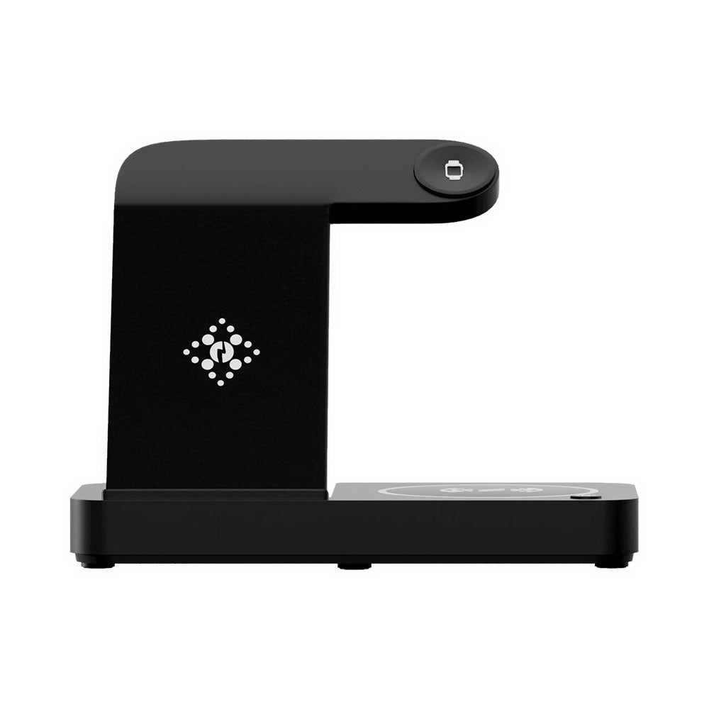 Phone Chargers: Devanti 4-in-1 Wireless Charger Station Fast Charging for Phone Black