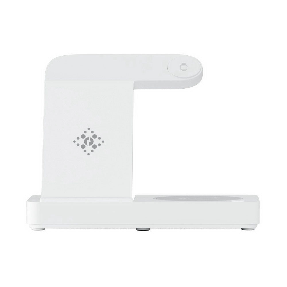 Phone Chargers: Devanti 4-in-1 Wireless Charger Dock Fast Charging for Phone White