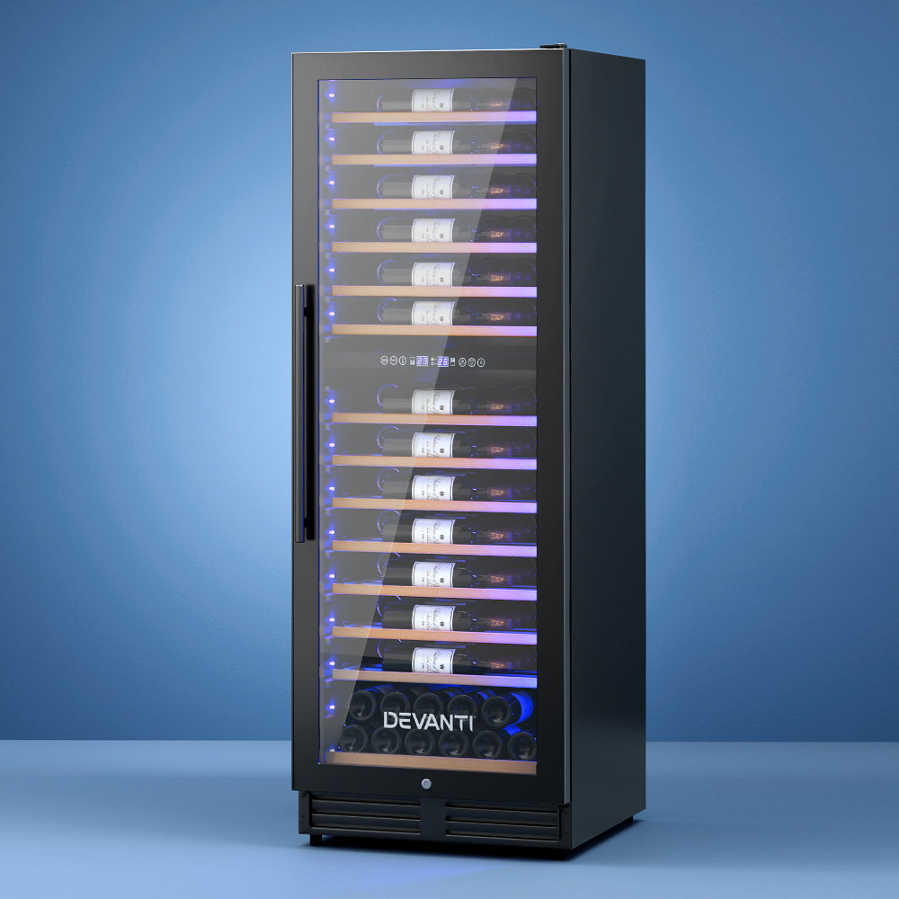 Wine Fridges: Devanti Wine Fridge Cooler Dual Zone 128 Bottles