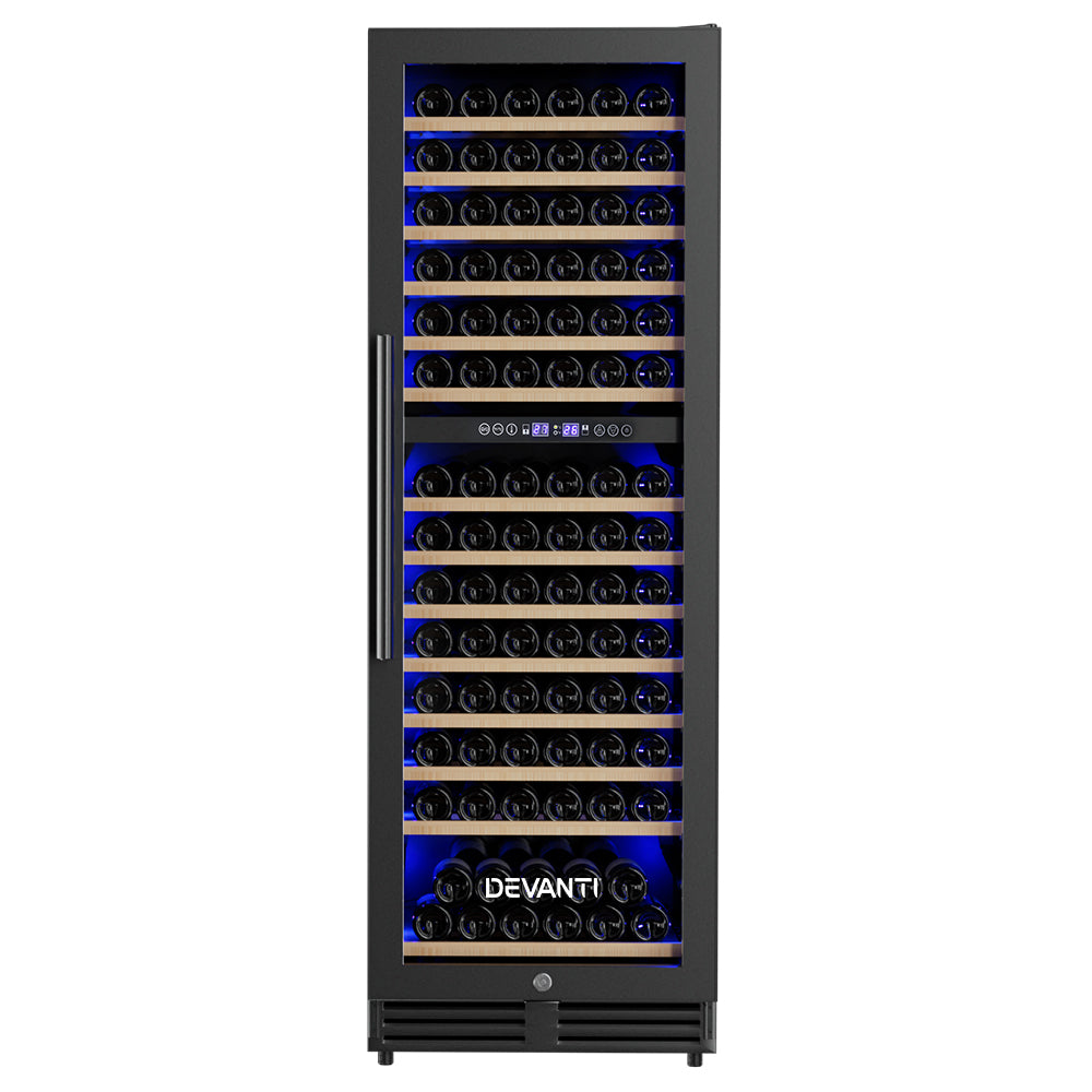 Wine Fridges: Devanti Wine Fridge Cooler Dual Zone 154 Bottles