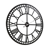 Clocks: Artiss 60cm Wall Clock Large Roman Numerals Metal Black