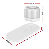 Phone Chargers: Devanti 3 in 1 Wireless Charger 15W Fast Charging RGB Light Bluetooth Speaker for Phone