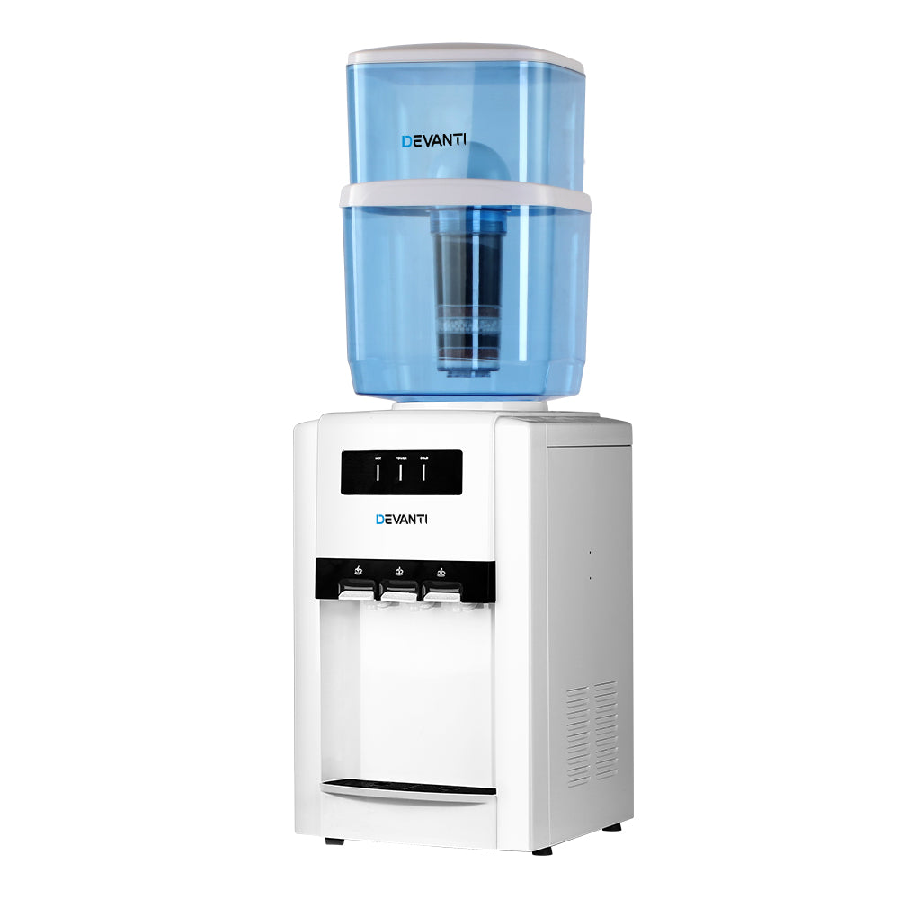 Water Dispensers: Devanti Water Cooler Dispenser Bench Top 22L
