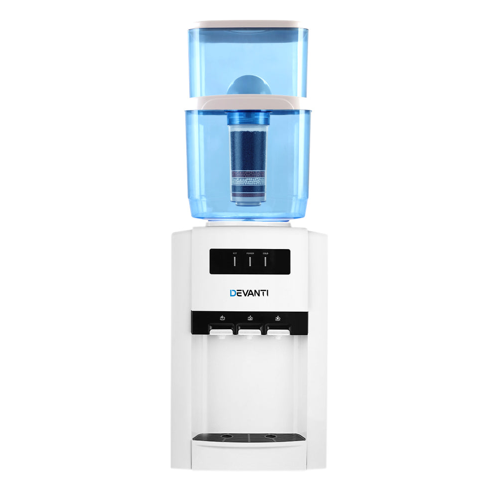 Water Dispensers: Devanti Water Cooler Dispenser Bench Top 22L