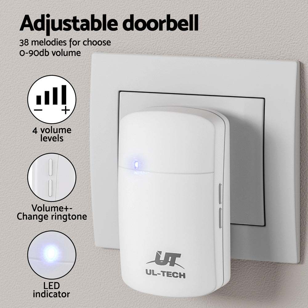 Intercoms & Doorbells: UL-tech Wireless Doorbell Plugin Receiver