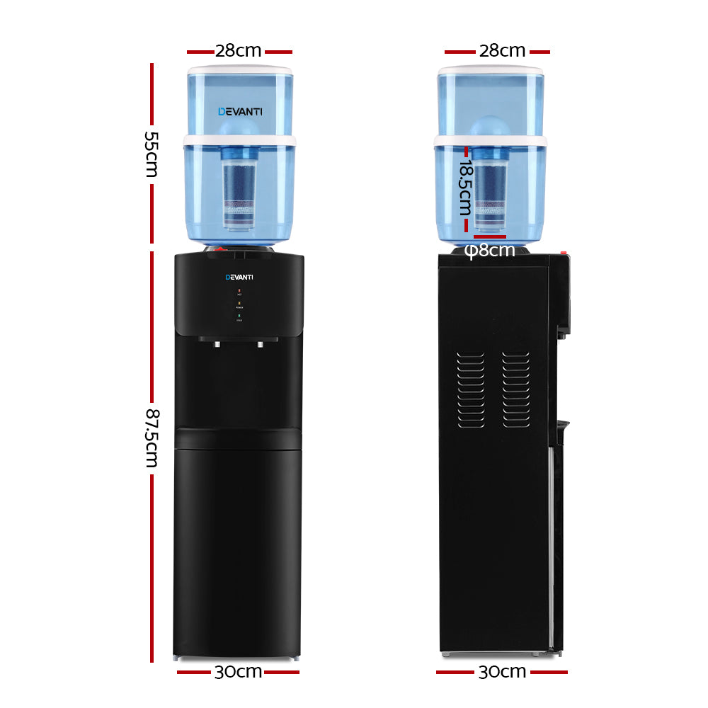 Water Dispensers: Devanti Water Cooler Dispenser Stand 22L Bottle Black