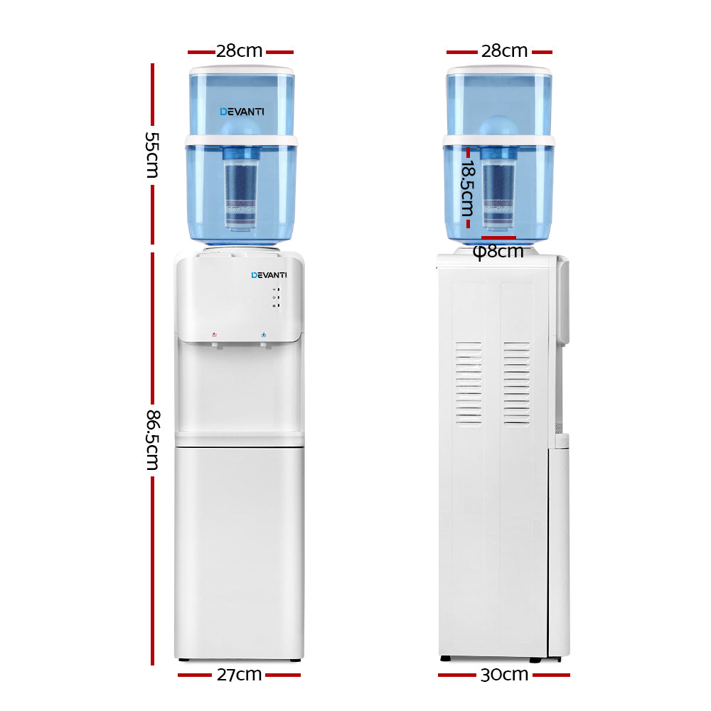 Water Dispensers: Devanti Water Cooler Dispenser Stand 22L Bottle White