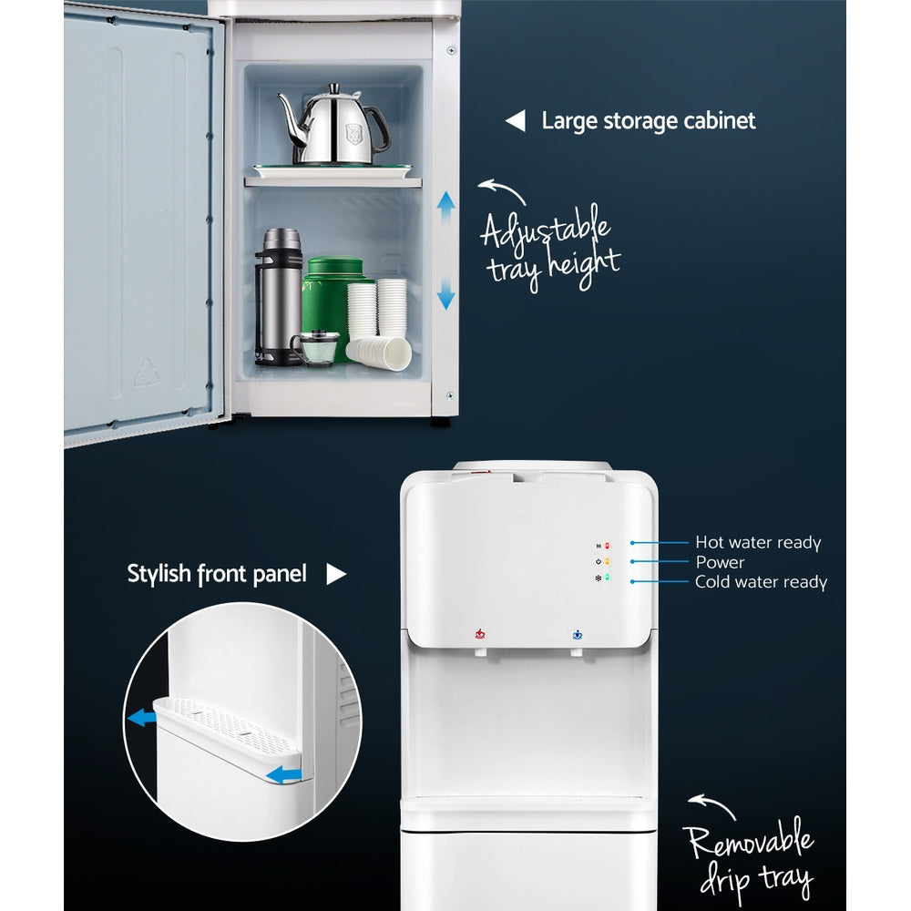 Water Dispensers: Devanti Water Cooler Dispenser Stand White