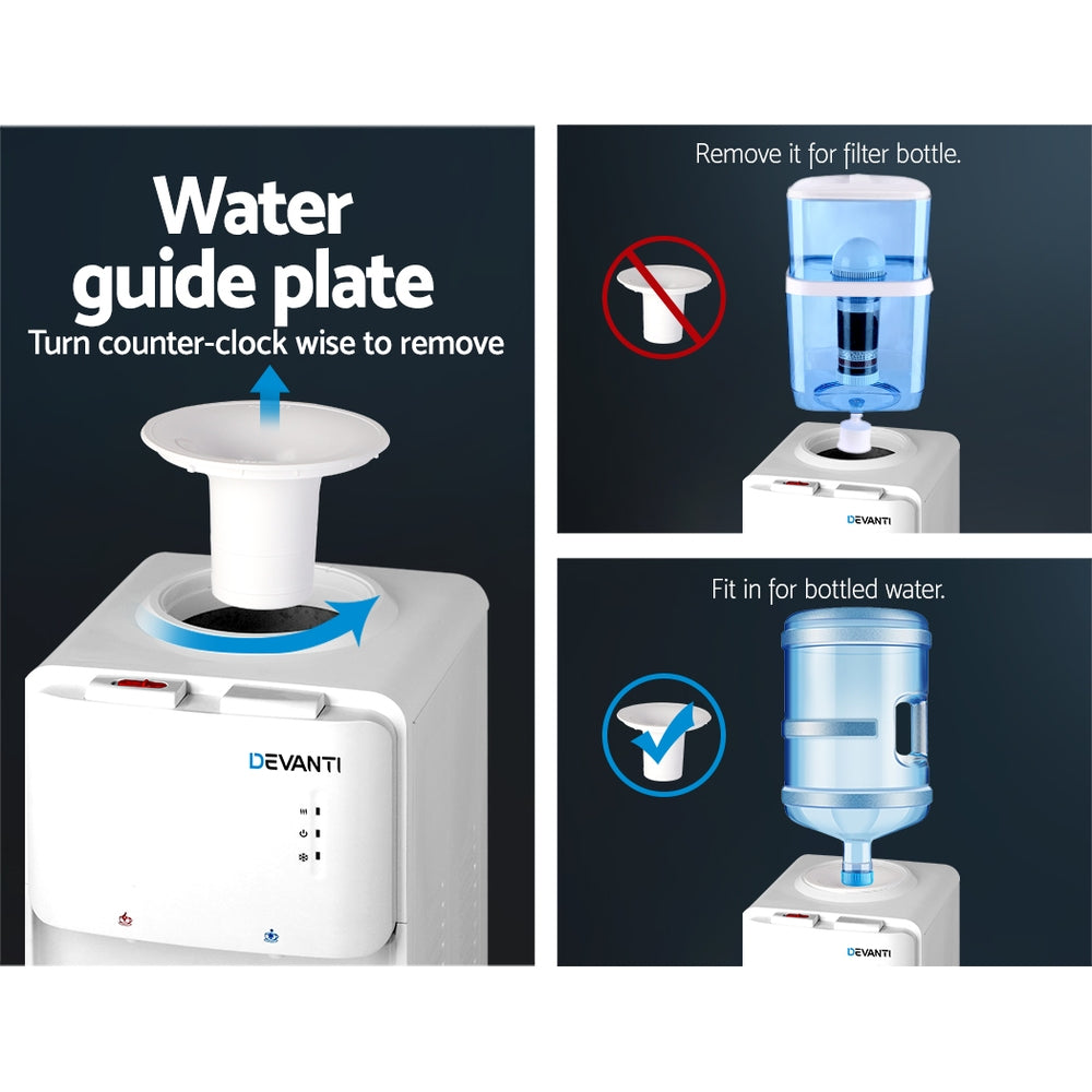 Water Dispensers: Devanti Water Cooler Dispenser Stand White