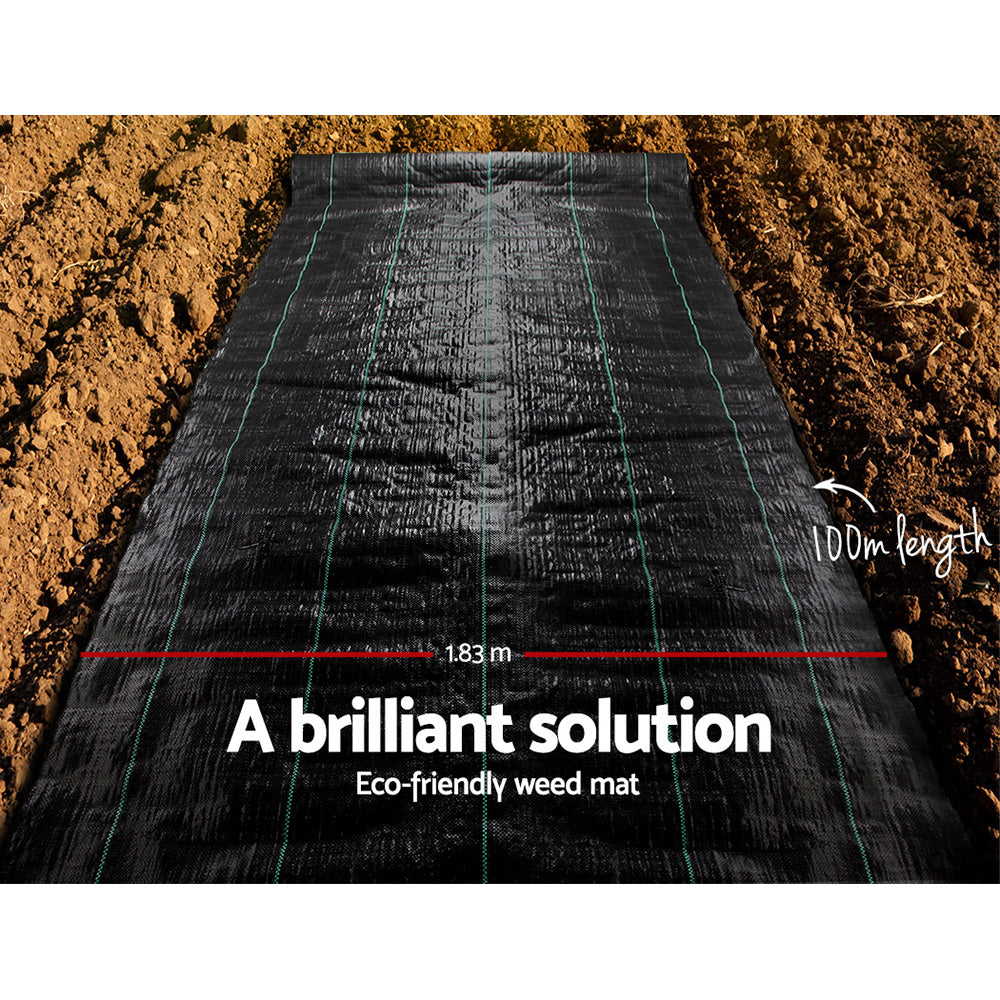 Herbicides: Instahut 1.83x100m Weed Mat Woven Fabric Weed Mat Control Matting Garden Plant
