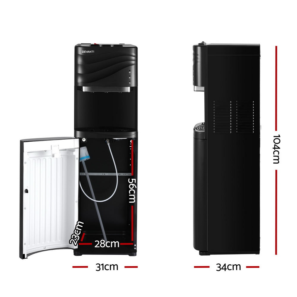 Water Dispensers: Devanti Water Cooler Dispenser Bottom Load Black