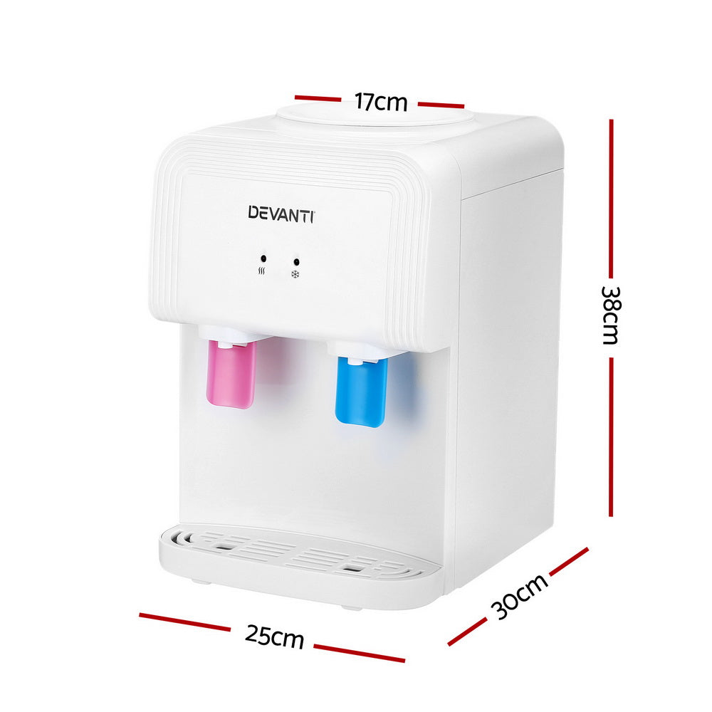 Water Dispensers: Devanti Water Cooler Dispenser Bench Top White