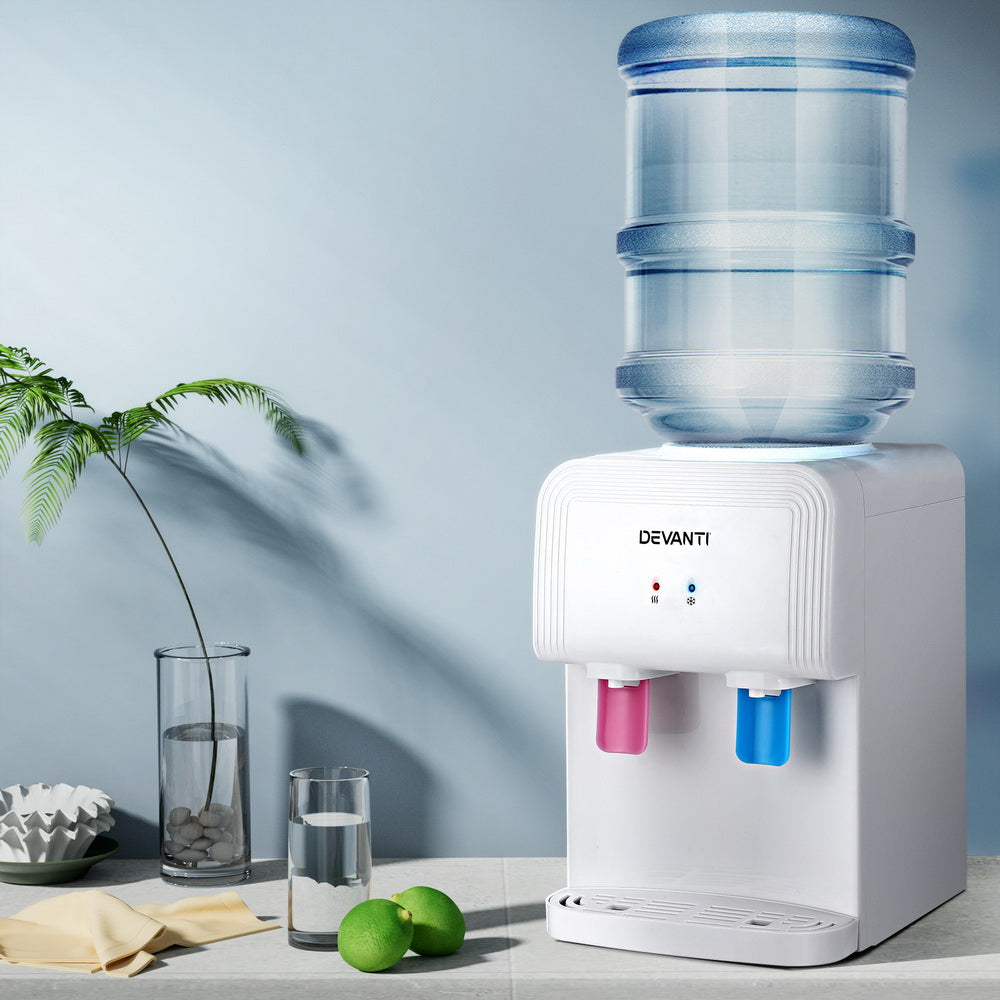 Water Dispensers: Devanti Water Cooler Dispenser Bench Top White