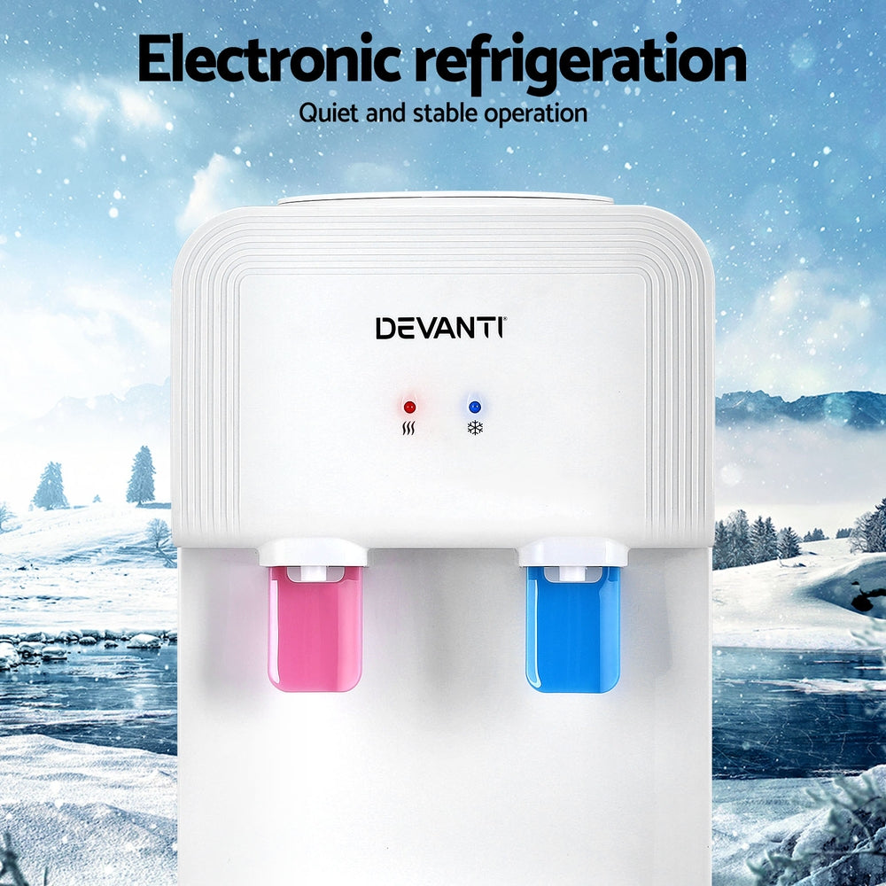Water Dispensers: Devanti Water Cooler Dispenser Bench Top White