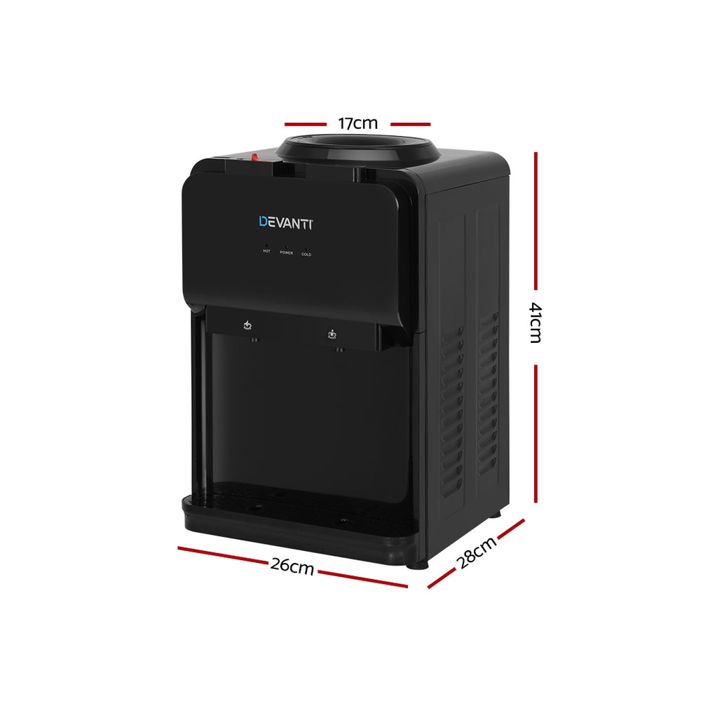 Water Dispensers: Devanti Water Cooler Dispenser Bench Top Black