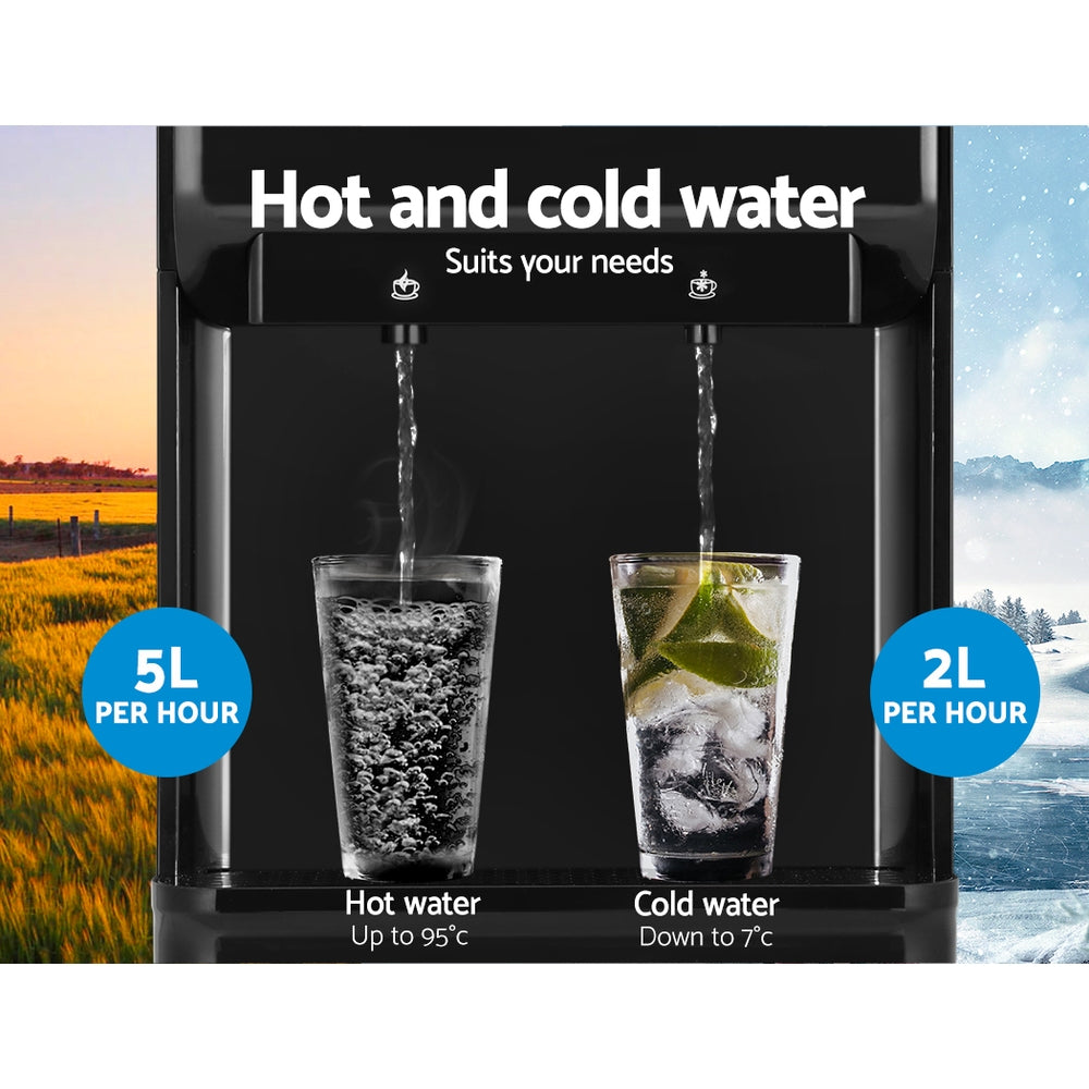 Water Dispensers: Devanti Water Cooler Dispenser Bench Top Black