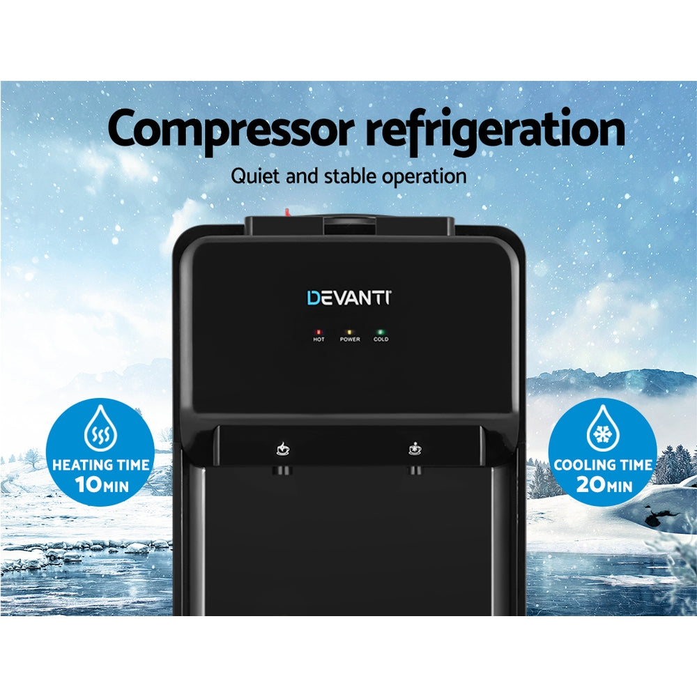 Water Dispensers: Devanti Water Cooler Dispenser Bench Top Black