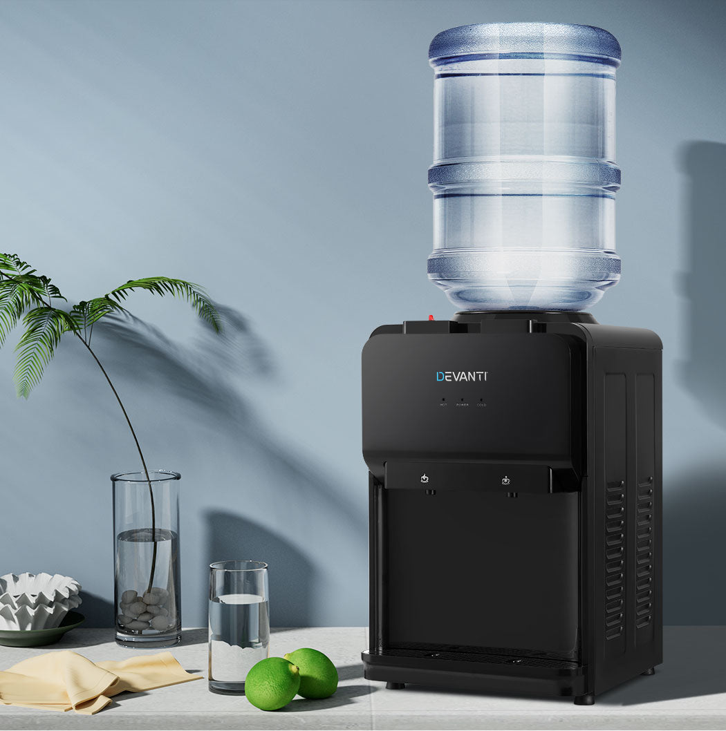 Water Dispensers: Devanti Water Cooler Dispenser Bench Top Black