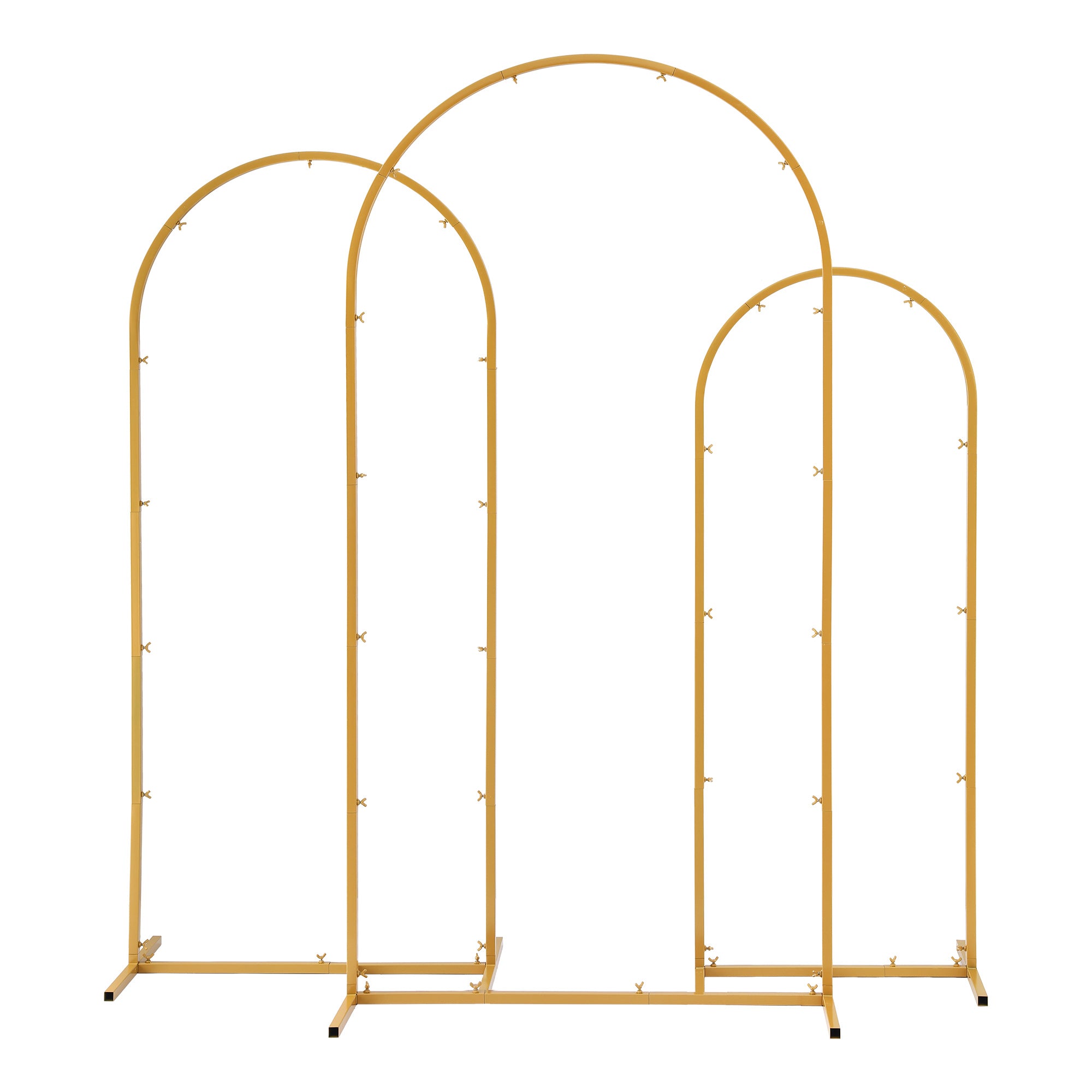 Other Wedding Decorations: Wedding Arch Backdrop Stand Set of 3 Gold Metal Wedding Arched Frame, Easy to Assemble, Stable Balloon Arch Standfor Wedding, Baby Shower, Party Decoration