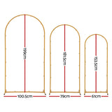 Other Wedding Decorations: Wedding Arch Backdrop Stand Set of 3 Gold Metal Wedding Arched Frame, Easy to Assemble, Stable Balloon Arch Standfor Wedding, Baby Shower, Party Decoration