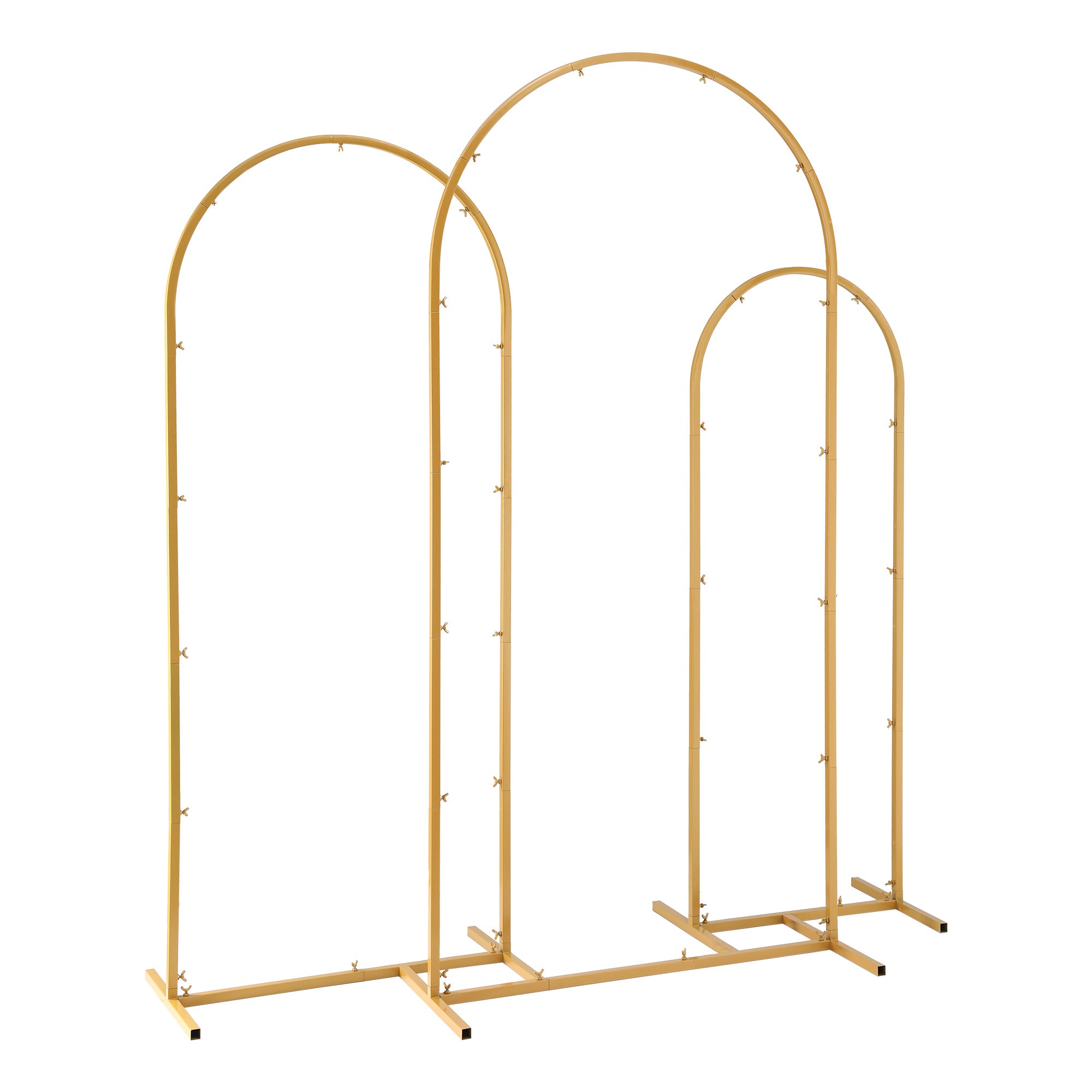 Other Wedding Decorations: Wedding Arch Backdrop Stand Set of 3 Gold Metal Wedding Arched Frame, Easy to Assemble, Stable Balloon Arch Standfor Wedding, Baby Shower, Party Decoration