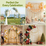 Other Wedding Decorations: Wedding Arch Backdrop Stand Set of 3 Gold Metal Wedding Arched Frame, Easy to Assemble, Stable Balloon Arch Standfor Wedding, Baby Shower, Party Decoration