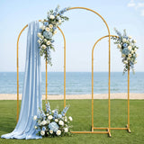 Other Wedding Decorations: Wedding Arch Backdrop Stand Set of 3 Gold Metal Wedding Arched Frame, Easy to Assemble, Stable Balloon Arch Standfor Wedding, Baby Shower, Party Decoration