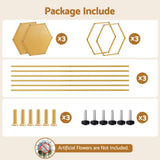 3Pcs Wedding Backdrop Pedestal Stand Gold Metal Hexagon Wedding Frame Plinth Pillars Table