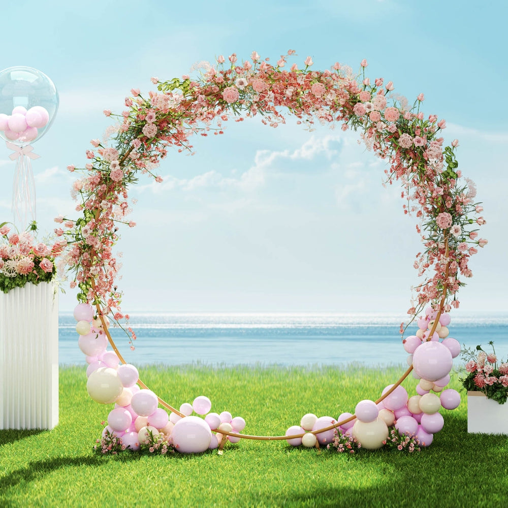 Balloons: 2M Round Backdrop Stand Wedding Background Decoration Party Flower Balloon Display