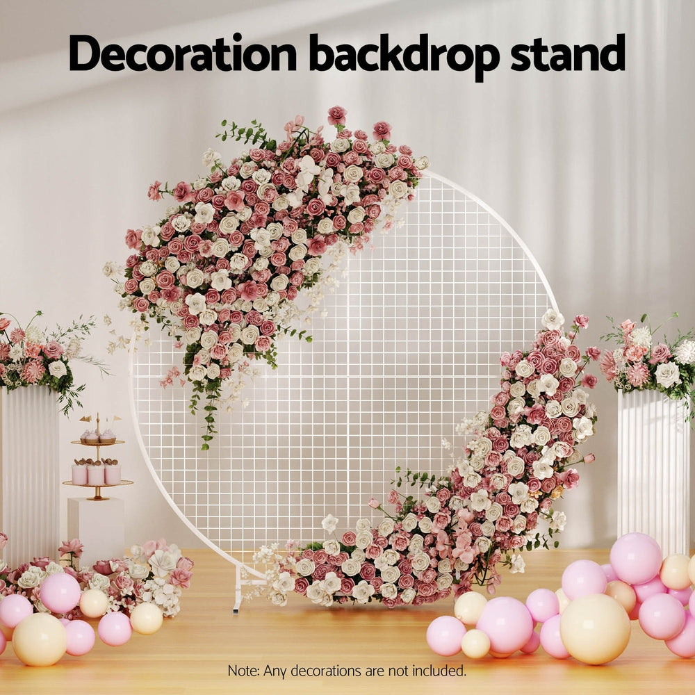 Balloons: 2M Round Backdrop Stand Wedding Background Decoration Party Flower Balloon Display