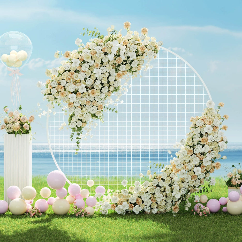 Balloons: 2M Round Backdrop Stand Wedding Background Decoration Party Flower Balloon Display