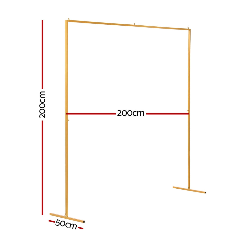 Balloons: 2M Backdrop Stand Wedding Background Decoration Party Flower Balloon Display Golden