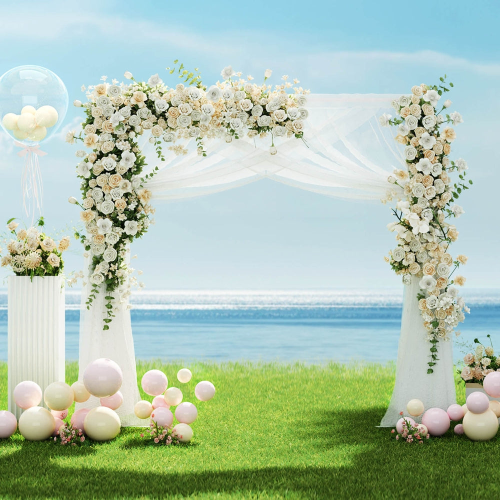 Balloons: 2M Backdrop Stand Wedding Background Decoration Party Flower Balloon Display White