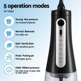 Oral Care: Devanti Cordless Water Flosser Dental Oral Irrigator Black