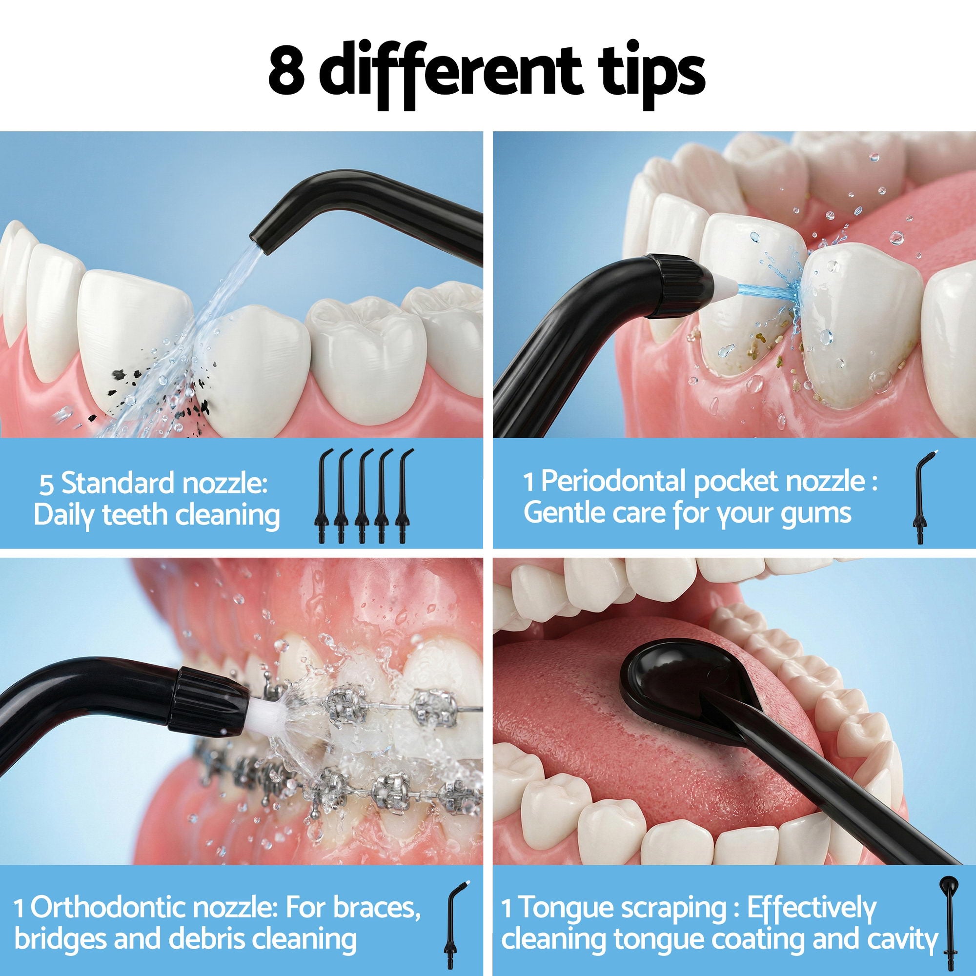 Oral Care: Devanti Cordless Water Flosser Dental Oral Irrigator Black