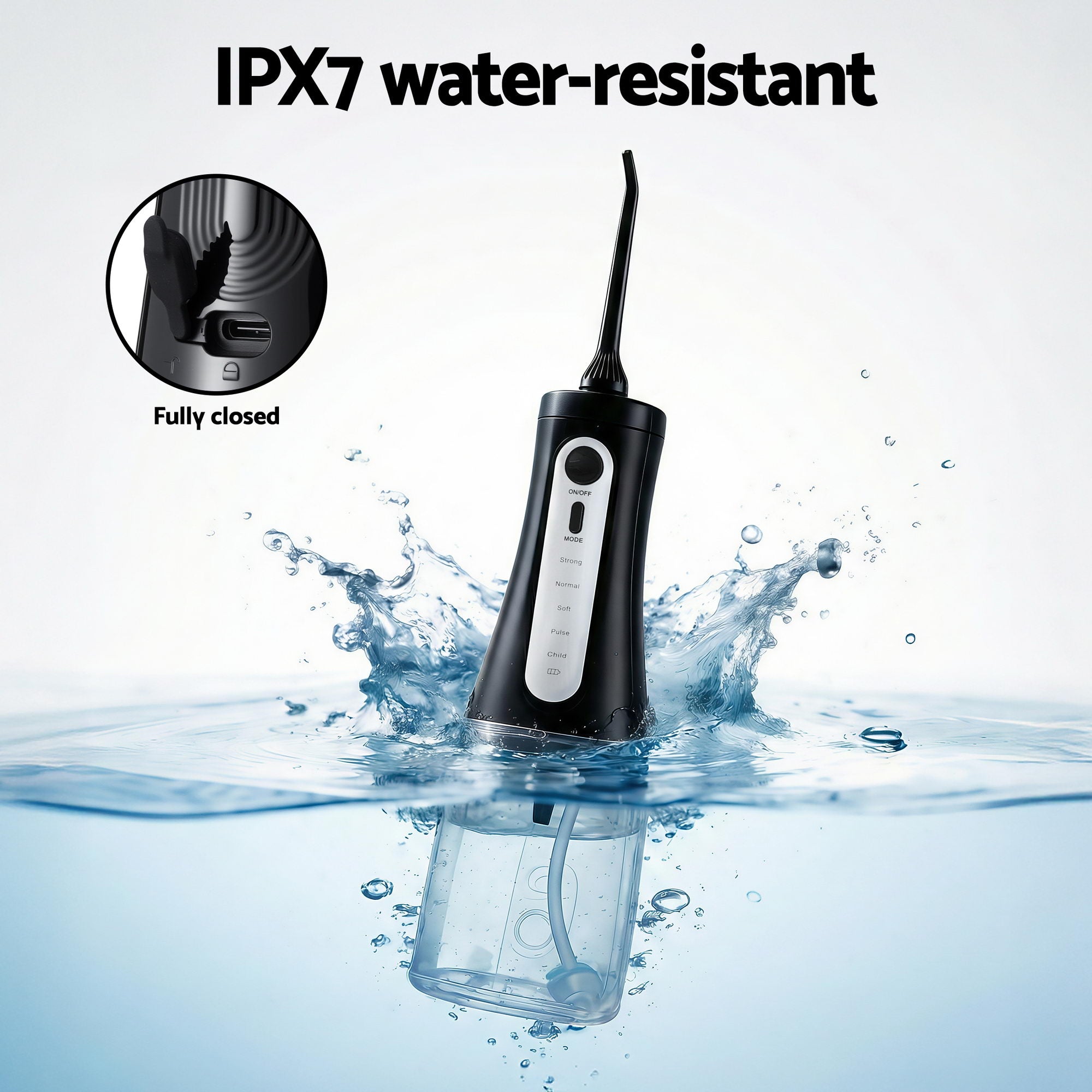 Oral Care: Devanti Cordless Water Flosser Dental Oral Irrigator Black
