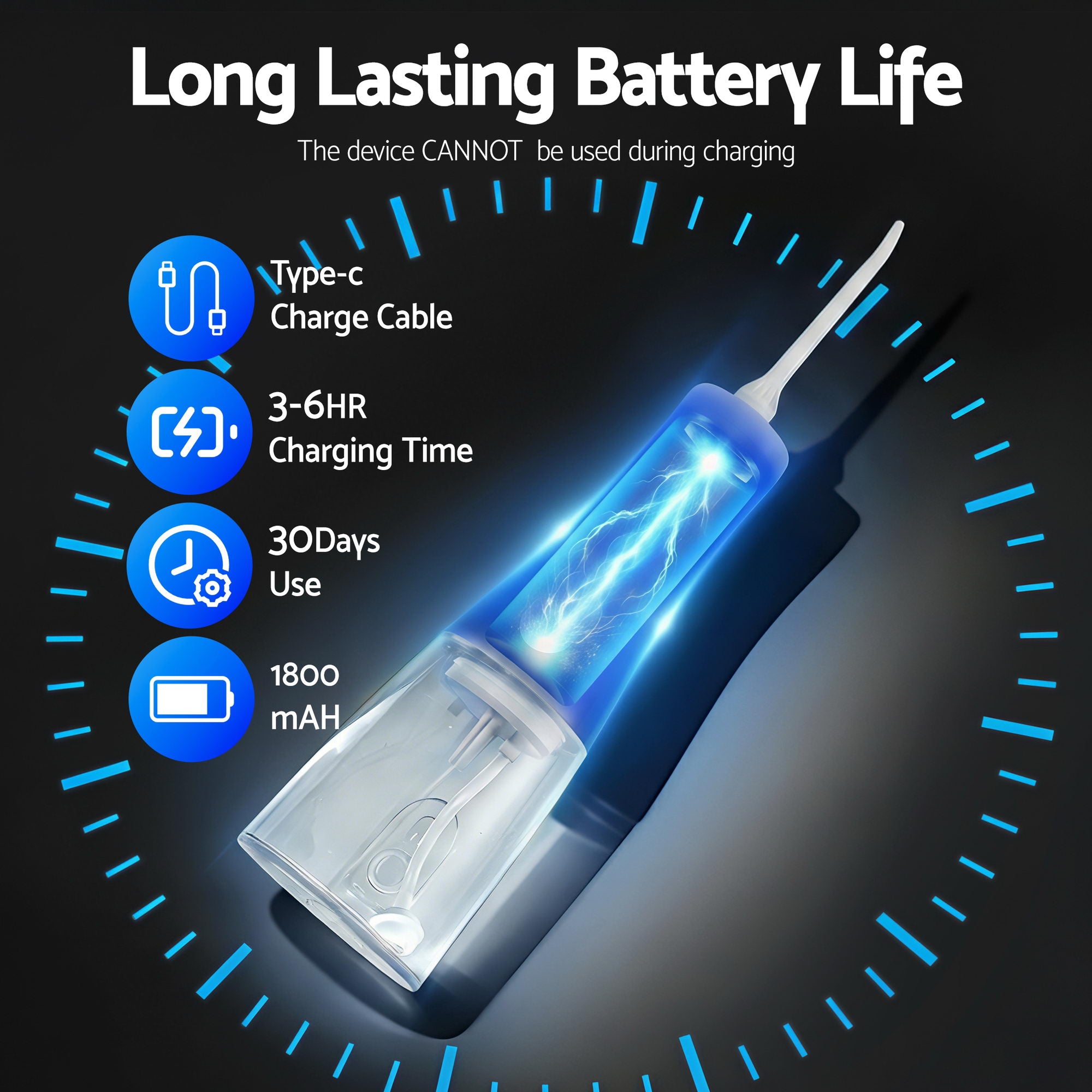 Oral Care: Devanti Cordless Water Flosser Dental Oral Irrigator White