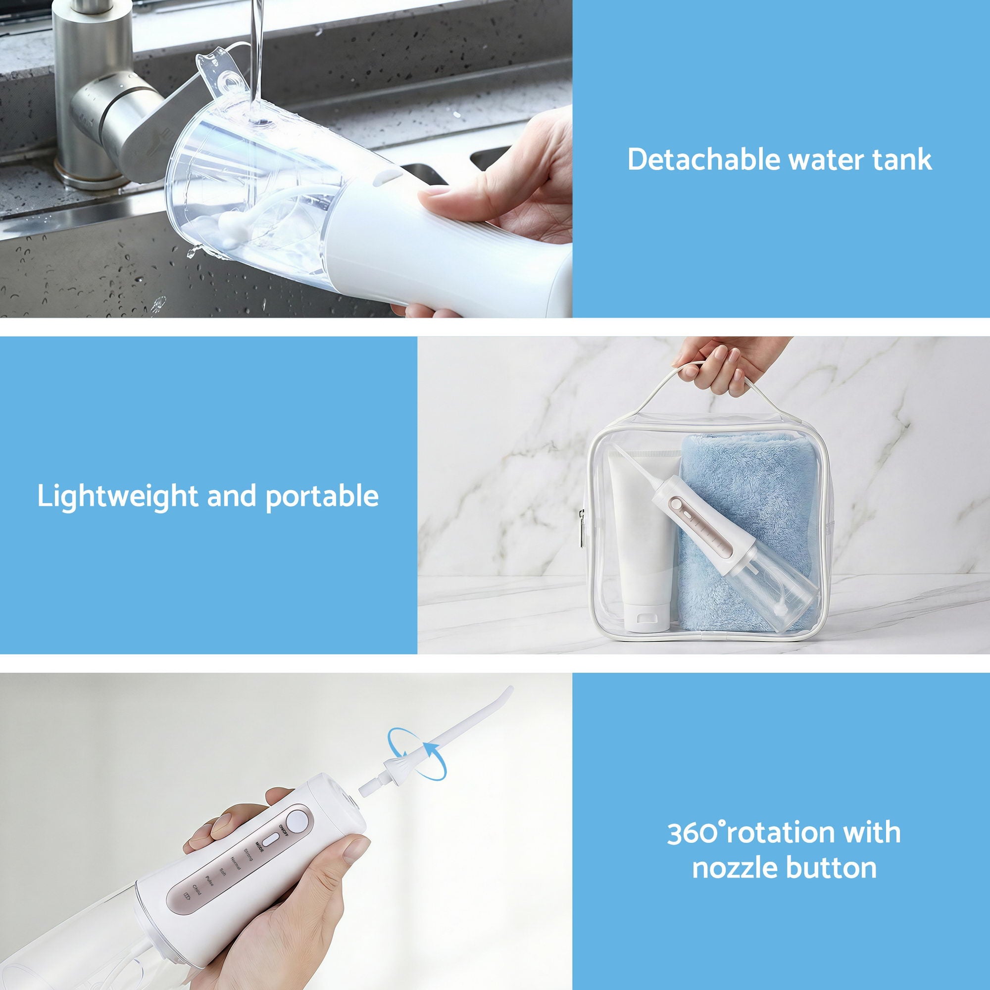 Oral Care: Devanti Cordless Water Flosser Dental Oral Irrigator White