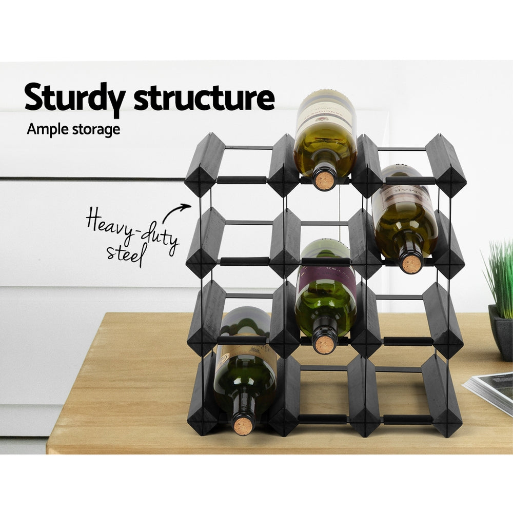 Wine Racks: Artiss Wine Rack 12 Bottle Black