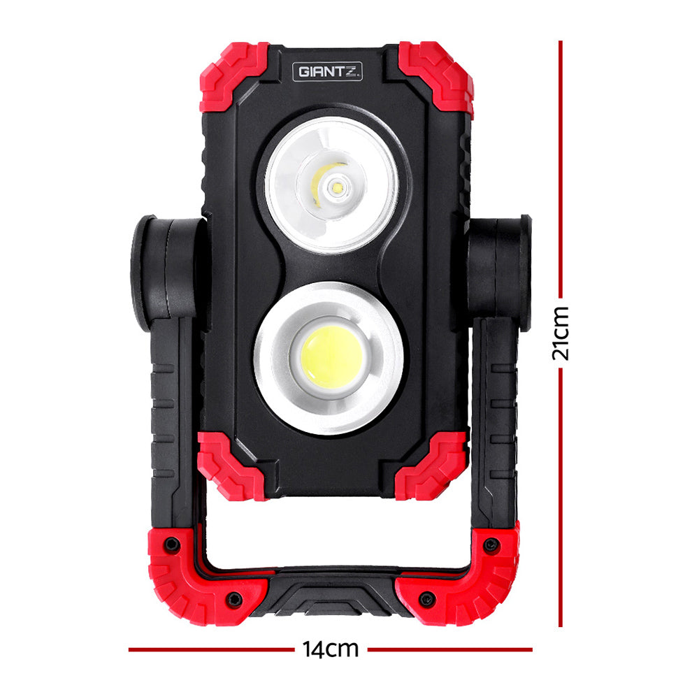 Camping Lights & Lanterns: Giantz Work Light Rechargeable Torch USB Cordless LED Lamp Rotation Folding