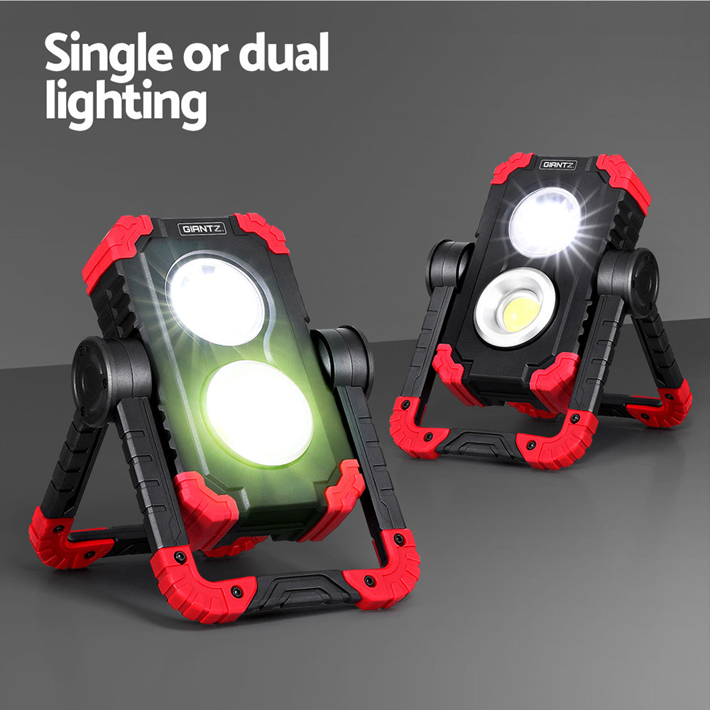 Camping Lights & Lanterns: Giantz Work Light Rechargeable Torch USB Cordless LED Lamp Rotation Folding