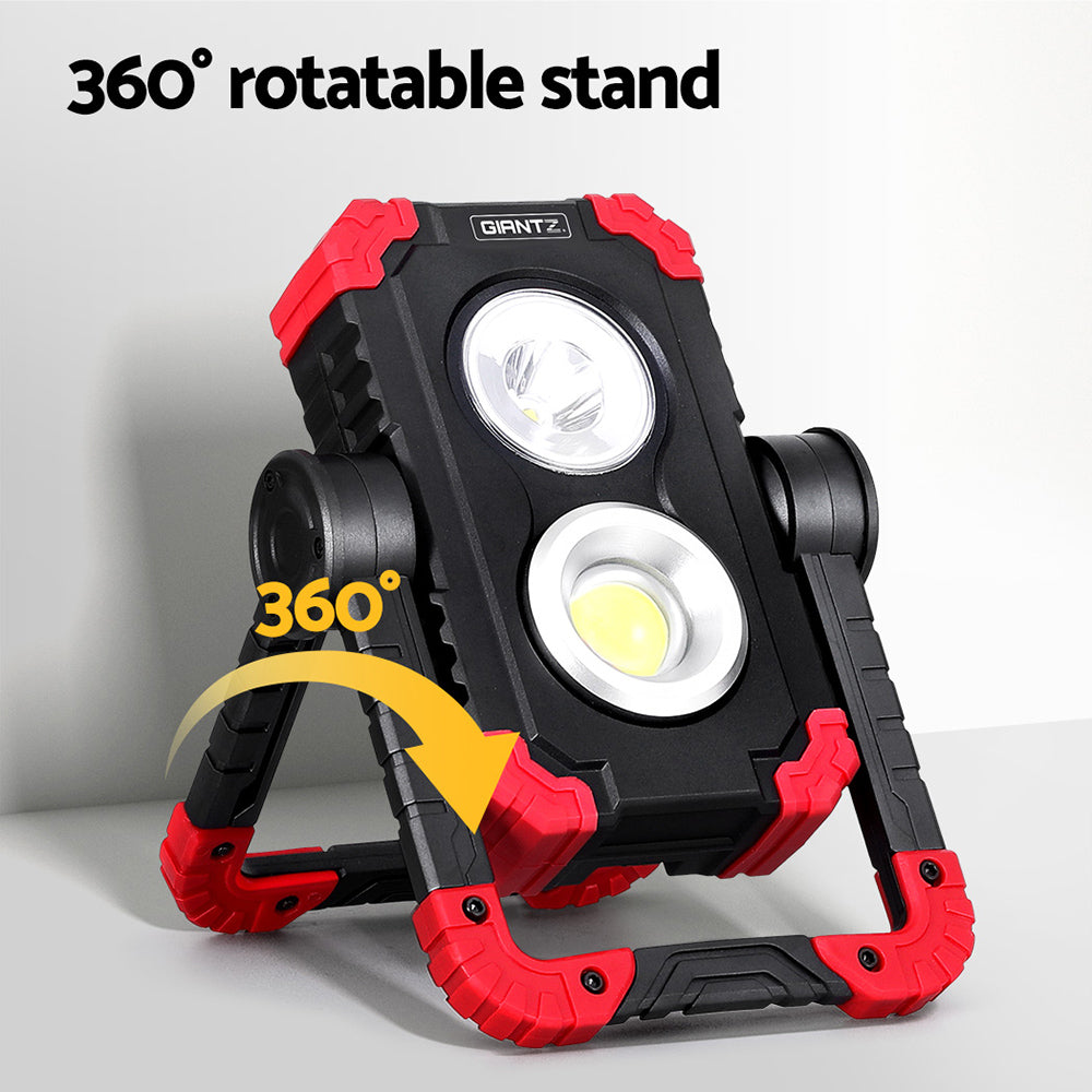 Camping Lights & Lanterns: Giantz Work Light Rechargeable Torch USB Cordless LED Lamp Rotation Folding