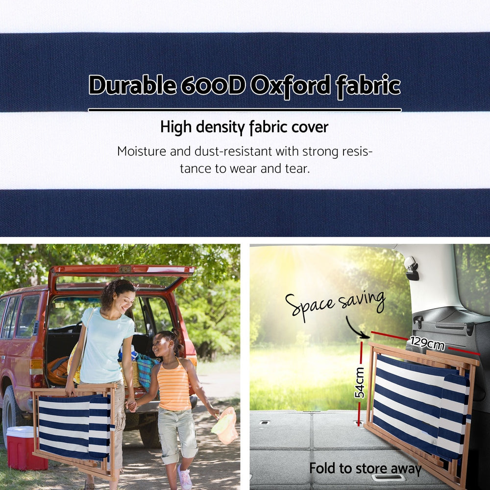 Outdoor Sofas & Lounge Sets: Gardeon Outdoor Deck Chair Wooden Sun Lounge Folding Beach Patio Furniture Blue