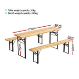Outdoor Chairs: Gardeon 3 PCS Outdoor Furniture Dining Set Lounge Setting Patio Wooden Bench