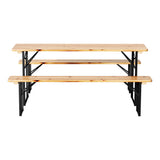 Outdoor Chairs: Gardeon 3 PCS Outdoor Furniture Dining Set Lounge Setting Patio Wooden Bench