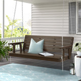Outdoor Chairs: Gardeon Porch Swing Chair with Chain Outdoor Furniture 3 Seater Bench Wooden Brown