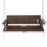 Outdoor Chairs: Gardeon Porch Swing Chair with Chain Outdoor Furniture 3 Seater Bench Wooden Brown