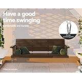 Outdoor Chairs: Gardeon Porch Swing Chair with Chain Outdoor Furniture 3 Seater Bench Wooden Brown