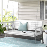 Outdoor Chairs: Gardeon Porch Swing Chair with Chain Outdoor Furniture 3 Seater Bench Wooden White